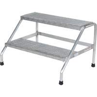 Aluminum Step Stand, 2 Step(s), 32-13/16" W x 24-9/16" L x 20" H, 500 lbs. Capacity VD458 | Brunswick Fyr & Safety