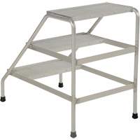 Aluminum Step Stand, 3 Step(s), 22-13/16" W x 34-9/16" L x 30" H, 500 lbs. Capacity VD459 | Brunswick Fyr & Safety