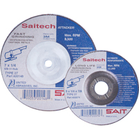 Meule Saitech Ultimate Performance, 4" x 1/4", Arbre 3/8", Oxyde d'aluminium, Type 27 Brunswick Fyr & Safety