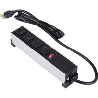 Barre d'alimentation en aluminium bross&eacute; pour l'int&eacute;rieur, 4 Prise(s), 6' Brunswick Fyr & Safety