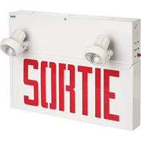 Stella Combination Signs - Sortie, LED, Hardwired, 17-1/2" L x 12-1/2" W, French Brunswick Fyr & Safety