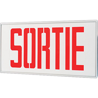 Stella Exit Signs - Sortie, LED, Hardwired, 17-1/2" L x 18-1/2" W, French XB933 | Brunswick Fyr & Safety