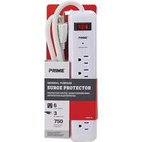 Surge Protector, 6 Outlets, 750 J, 1875, 3' Cord XC299 | Brunswick Fyr & Safety