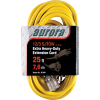 Outdoor Vinyl Extension Cord with Light Indicator, SJTOW, 12/3 AWG, 15 A, 25' XC494 | Brunswick Fyr & Safety
