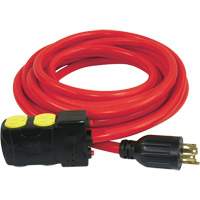 Generator Extension Cord with Resets, SJTW, 10 AWG, 20 A, 4 Outlet(s), 25' Brunswick Fyr & Safety