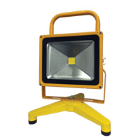 Rechargeable And Portable Floodlights, LED, 30 W, 3000 Lumens, Aluminum Housing Brunswick Fyr & Safety