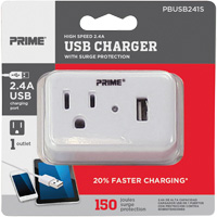 Chargeur USB Prime avec protection contre la surtension Brunswick Fyr & Safety