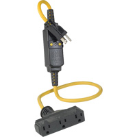 Triple-Tap Inline GCFI Extension Cord & Connector, 120 V, 15 Amps, 3' Cord XI231 | Brunswick Fyr & Safety