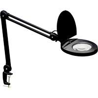 Adjustable Magnifier Lamp, 5 Diopter, LED Light, 47" Arm, C-Clamp, Black Brunswick Fyr & Safety