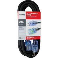 All-Rubber Extension Cord, Outdoor, SJOOW, 14/3 AWG, 15 A, 25' Brunswick Fyr & Safety