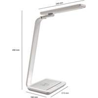 Desk Lamp with Wireless Charging, 10 W, LED, 17-2/5" Neck, White XI750 | Brunswick Fyr & Safety