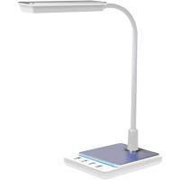 Lampe de bureau à col de cygne avec chargeur USB, 8 W, DEL, Col 15", Blanc XI753 | Brunswick Fyr & Safety
