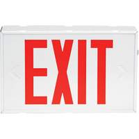 Exit Sign, LED, Battery Operated/Hardwired, 12-1/5" L x 7-1/2" W, English XI788 | Brunswick Fyr & Safety