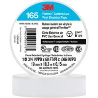 Temflex™ General Use Vinyl Electrical Tape 165, 19 mm (3/4") x 18 M (60'), White, 6 mils XI868 | Brunswick Fyr & Safety