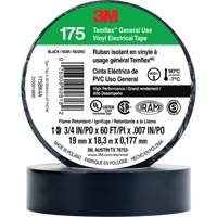Temflex™ General Use Vinyl Electrical Tape 175, 19 mm (3/4") x 18 M (60'), Black, 7 mils XI871 | Brunswick Fyr & Safety