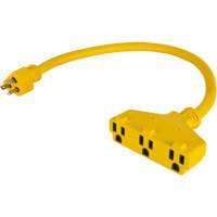 Extension Power Adapter, Outdoor, STOW, 12/3 AWG, 15 A, 3 Outlet(s), 2' Brunswick Fyr & Safety
