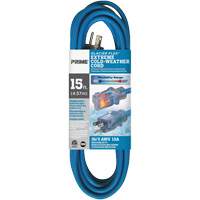 Glacier Flex&reg; Extreme Cold Weather Extension Cord, Outdoor, SJTW, 16/3 AWG, 13 A, 15' Brunswick Fyr & Safety