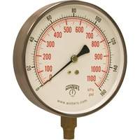 Contractor Pressure Gauge, 4-1/2" , 0 - 160 psi, Bottom Mount, Analogue YB901 | Brunswick Fyr & Safety